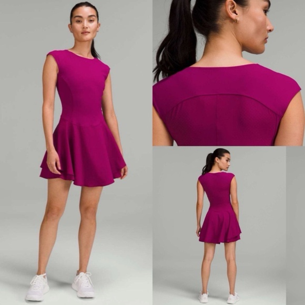 Lululemon Everlux Mesh-Back Tennis Dress Magenta Purple 2